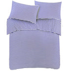 Conjunto de cama com 3 peças, em microfibra, com padrão de listras, com fronha e 2 alças, com fronhas, para quarto de casal, quarto de hóspedes, decoração de quarto, roupa de cama