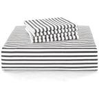 Conjunto de cama com 3 peças, em microfibra, com padrão de listras, com fronha e 2 alças, com fronhas, para quarto de casal, quarto de hóspedes, decoração de quarto, roupa de cama