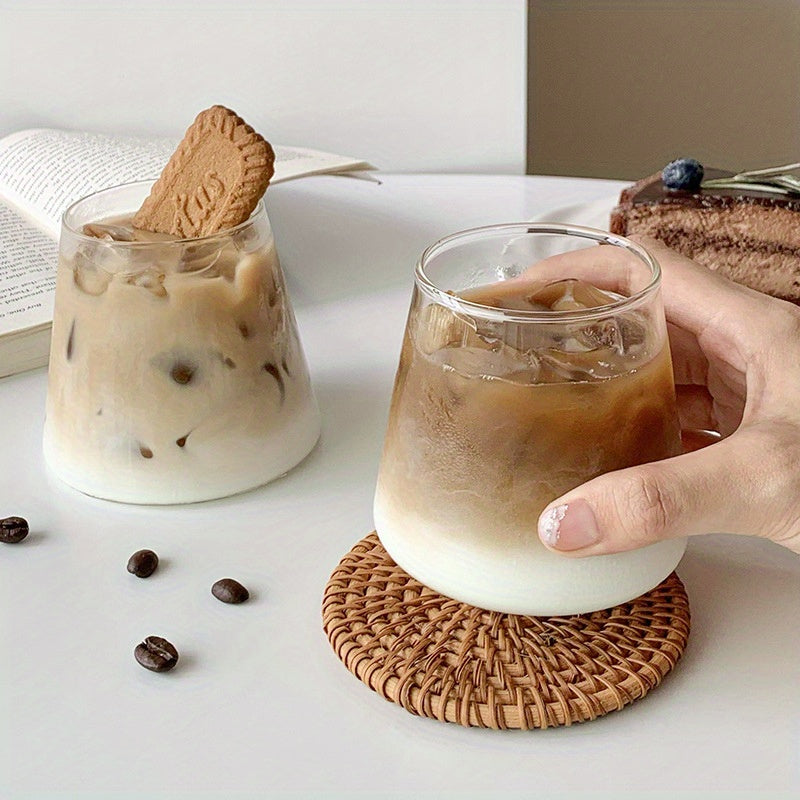 Caneca de Vidro Japonesa da Montanha Fuji - Caneca de Café de Borossilicato Alto Transparente, Reutilizável e Segura para Lava-Louças, Perfeita para Casa, Escritório e Encontros Festivos, Ideal para Bebidas Frias, Leite e Água - 290/350ml