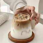 Caneca de Vidro Japonesa da Montanha Fuji - Caneca de Café de Borossilicato Alto Transparente, Reutilizável e Segura para Lava-Louças, Perfeita para Casa, Escritório e Encontros Festivos, Ideal para Bebidas Frias, Leite e Água - 290/350ml