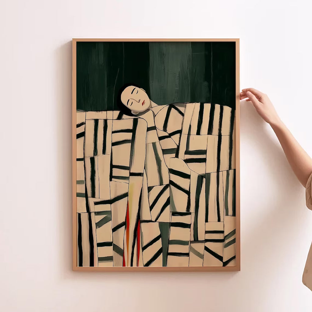 2D Plano, 2D Plano, 1 unidade, Decoração de Parede, Poster Elegante, Impressão de Arte de Figura Abstrata, Obra de Arte Minimalista em Tela - Decoração de Moda Minimalista Contemporânea, Ideal para Decoração de Quarto e Sala de Estar, Presente de Inauguração, Sem Moldura