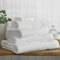 Conjunto de toalhas de algodão 600GSM Luxe Branco Brilhante, toalhas premium superabsorventes e macias para spa, ginásio, hotel e casa de banho