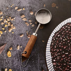 Conjunto de 1/4/8 unidades de Copos e Colheres de Medição com Cabo de Madeira de Acácia - Utensílios e Acessórios de Cozinha para Pastelaria com Ponta Prateada