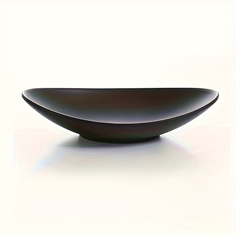 Um Elegante Porta-Joias e Porta-Chaves Oval Preto, uma Caixa de Armazenamento em Melamina Fashion, Perfeita para Anéis, Chaves e Ornamentos, Ideal para Várias Festas. (Não Adequado para Contacto com Alimentos)