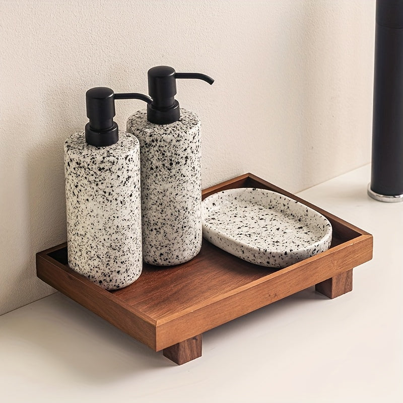 1 Peça Bandeja de Madeira para Banheiro, Suporte Não Deformável para Shampoo em Hotéis e Organizador de Toalete, Armazenamento para Chuveiro, Acabamento Natural em Madeira, Design Artesanal, Construção em Madeira Maciça, Essenciais para Casa e Viagem