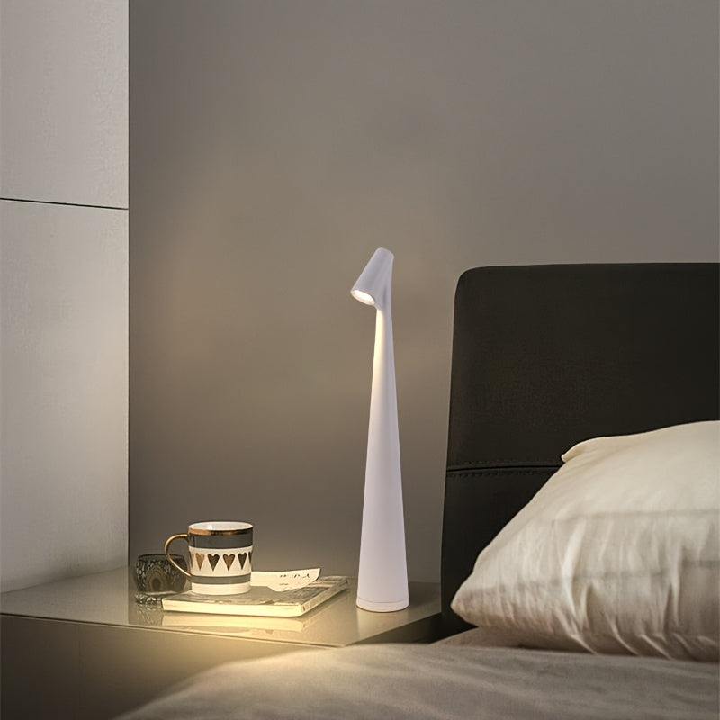Lâmpada de mesa simples e criativa com LED, com três níveis de intensidade de toque, carregamento USB conveniente para transportar, adequada para estudo/sala de estar/quarto/bar/café/terraço.