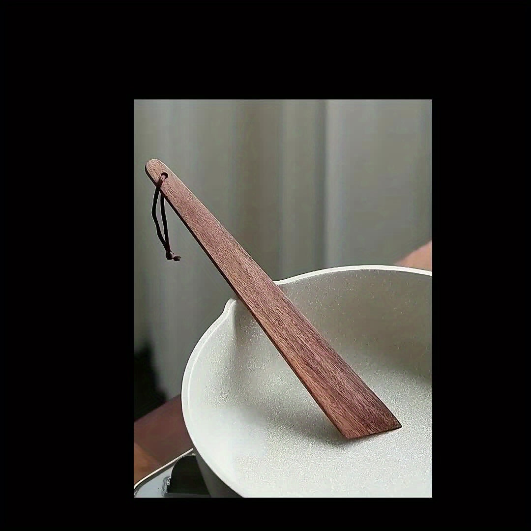 Espátula de Madeira de Acácia Artesanal, Leve e Pendurável para Camping ao Ar Livre, Utensílio Triangular Antiaderente para Cozinhar, Espátula Sólida para Mexer e Virar Frigideiras