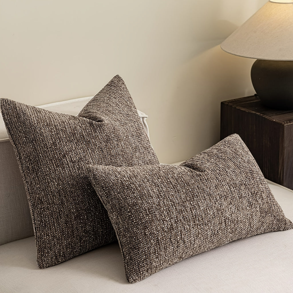 Capa de Almofada de Sofá de Pelúcia Granular Chenille 1 peça, Enchimento da Almofada Não Incluído, Capa de Almofada de Sofá Estilo Fazenda Moderna para Decoração de Casa, Fronha de Almofada de Sofá-cama com Design Versátil Minimalista Moderno, Material Chenille Adequado para Sofá-cama, Quarto