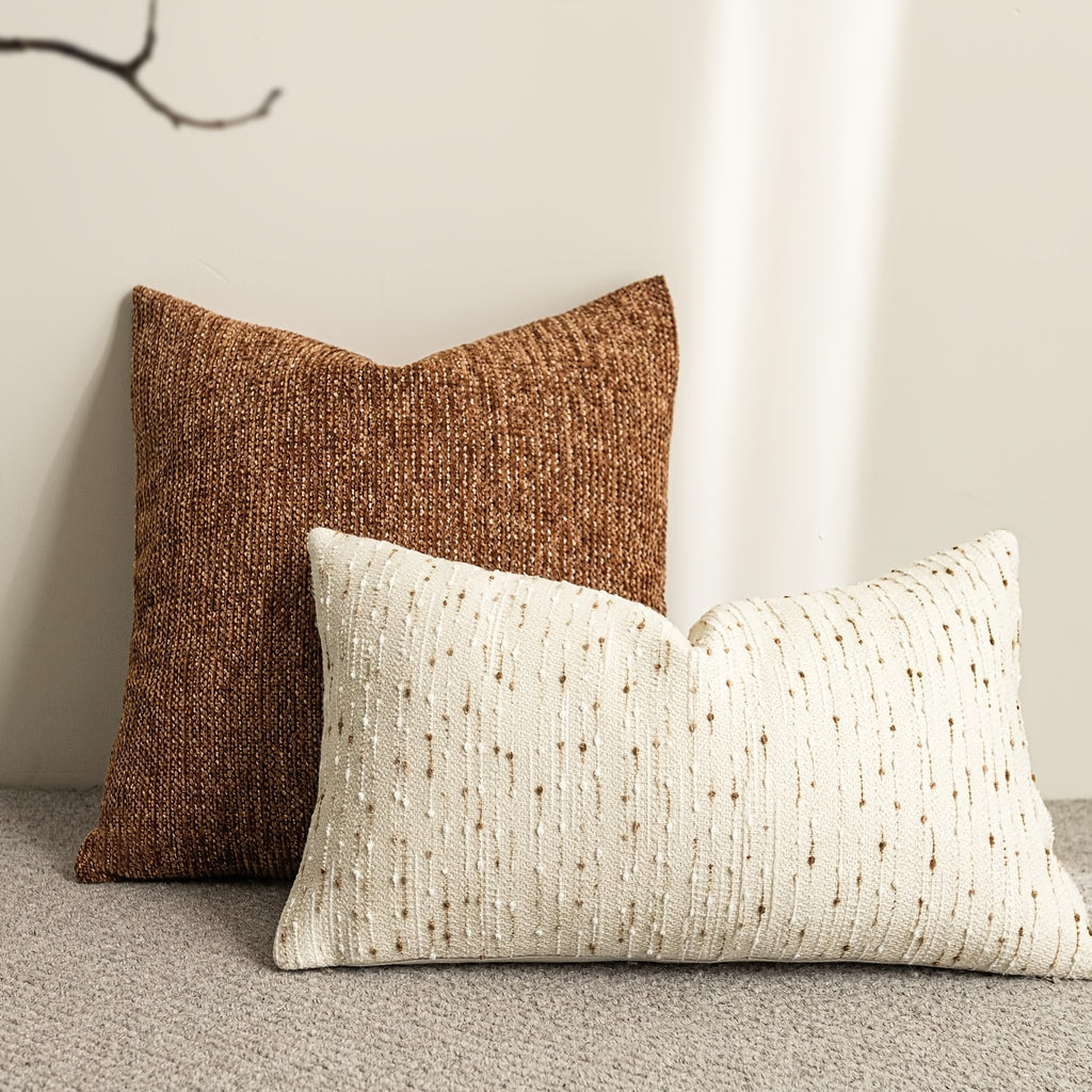 Capa de Almofada de Sofá de Pelúcia Granular Chenille 1 peça, Enchimento da Almofada Não Incluído, Capa de Almofada de Sofá Estilo Fazenda Moderna para Decoração de Casa, Fronha de Almofada de Sofá-cama com Design Versátil Minimalista Moderno, Material Chenille Adequado para Sofá-cama, Quarto
