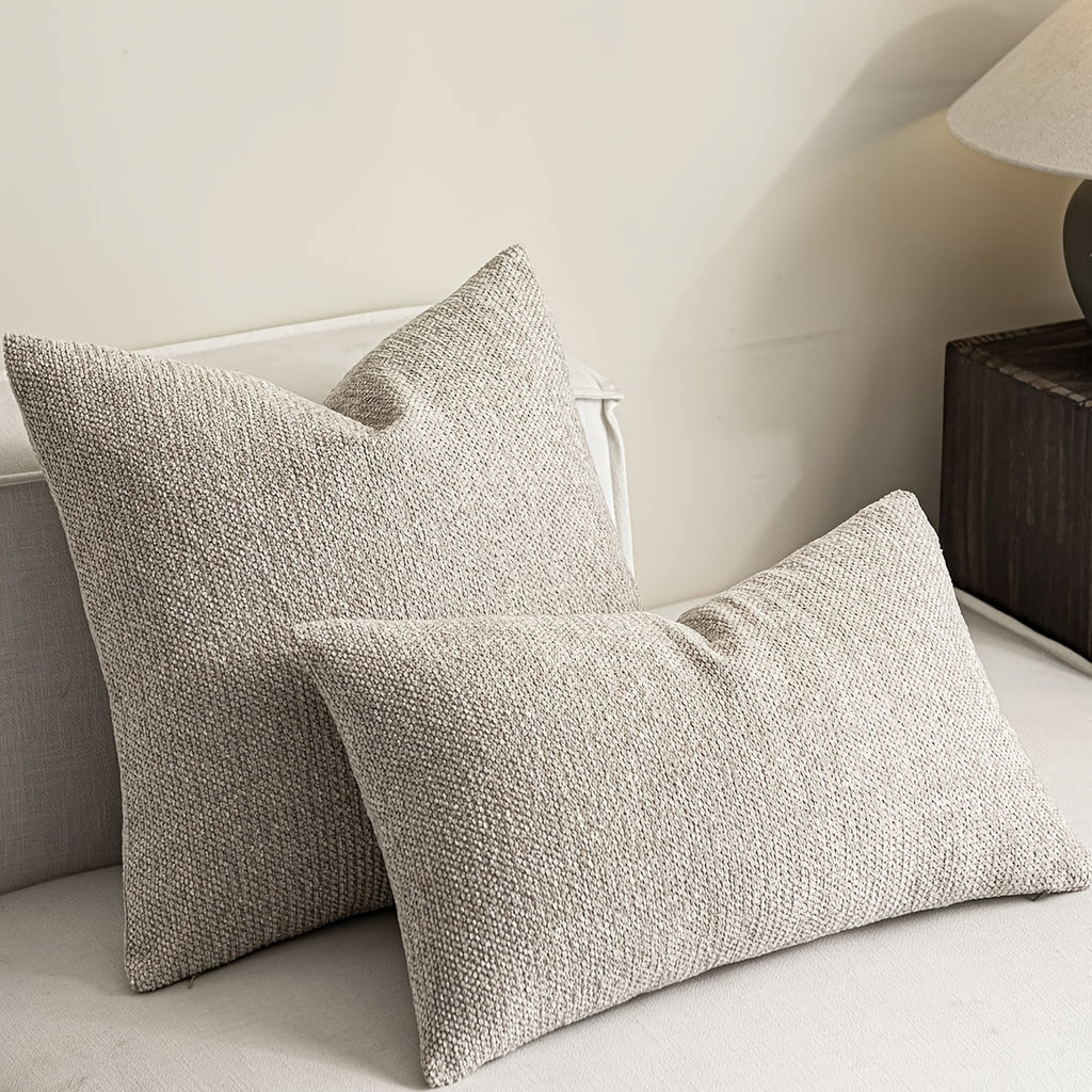 Capa de Almofada de Sofá de Pelúcia Granular Chenille 1 peça, Enchimento da Almofada Não Incluído, Capa de Almofada de Sofá Estilo Fazenda Moderna para Decoração de Casa, Fronha de Almofada de Sofá-cama com Design Versátil Minimalista Moderno, Material Chenille Adequado para Sofá-cama, Quarto