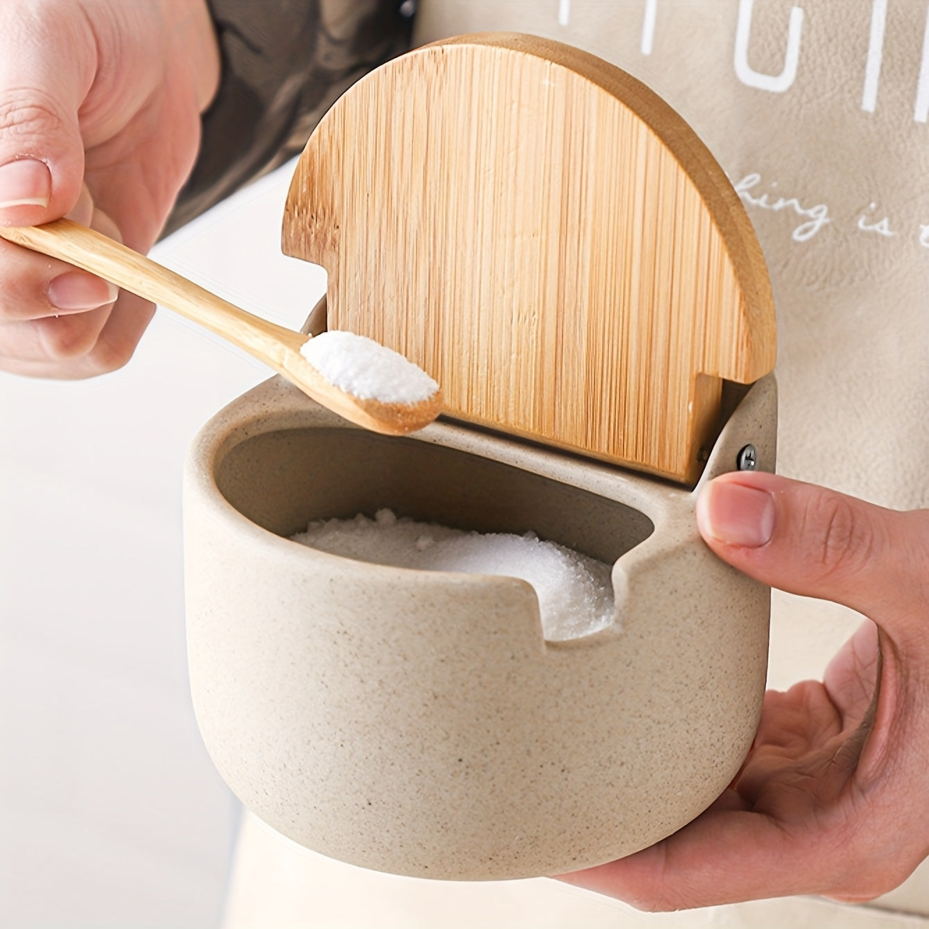 Frascos de especiarias rústicos de cerâmica estilo japonês com tampa de abertura, adequados para armazenar açúcar, sal e especiarias, ideais para cozinhas, restaurantes e churrascos