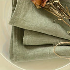 1 Toalhinha de Linho, Toalha de Mesa Quadrada de Cor Sólida de Alta Qualidade, Toalhita de Linho Decoração de Cozinha Hotel Restaurante Ocidental, Toalha de Mesa Quadrada Verde para Casamento (40Cm/15.75In)