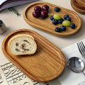 1 Tabuleiro de Servir Oval em Madeira Estilo Japonês - um Prato de Madeira Versátil Adequado para Uso Doméstico, na Cozinha e em Restaurantes - Perfeito para Servir Pequeno-Almoço, Pão, Sobremesas e Outros Artigos