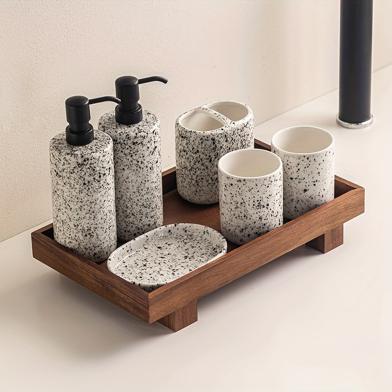 1 Peça Bandeja de Madeira para Banheiro, Suporte Não Deformável para Shampoo em Hotéis e Organizador de Toalete, Armazenamento para Chuveiro, Acabamento Natural em Madeira, Design Artesanal, Construção em Madeira Maciça, Essenciais para Casa e Viagem