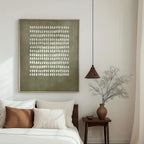 1 Peça de Arte de Parede Japandi Verde Sálvia com Pontos - Pôster Vertical Minimalista Moderno Escandinavo, Textura Natural Pintada à Mão, Pontos Verdes, Ideal para Sala, Quarto, Escritório - Decoração Boho em Tons Terrosos, Sem Moldura Necessária