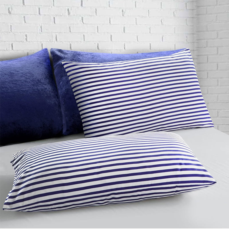Conjunto de cama com 3 peças, em microfibra, com padrão de listras, com fronha e 2 alças, com fronhas, para quarto de casal, quarto de hóspedes, decoração de quarto, roupa de cama