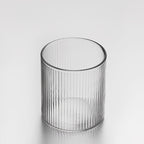 Conjunto de 2/4 Copos de Vidro com Listras Verticais, 320ml, Copos de Vidro Transparente, Copos com Listras Verticais para Beber Bebidas Domésticas, Leite, Suco e Café com Facilidade, Design com Altura de 8,5cm, Copos de Vidro Texturizado Transparente