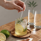 Conjunto de 2/4 Copos de Vidro com Listras Verticais, 320ml, Copos de Vidro Transparente, Copos com Listras Verticais para Beber Bebidas Domésticas, Leite, Suco e Café com Facilidade, Design com Altura de 8,5cm, Copos de Vidro Texturizado Transparente