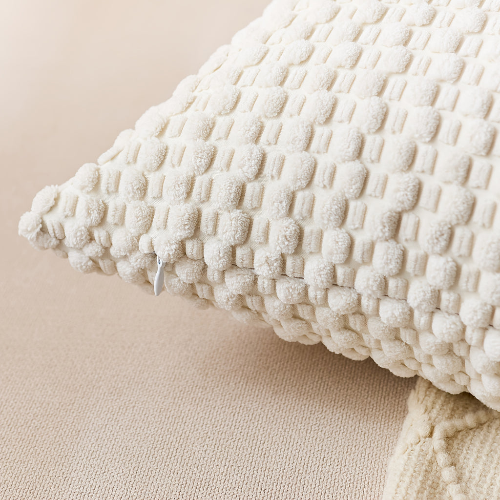 Uma Fronha (Enchimento de Travesseiro Não Incluído), Toque de Pelúcia com Grão Bolha, Elegante, Confortável e Macia com Grão Texturizado para Uso Doméstico Diário. Adequada para Sofás, Camas, Salas de Jantar e Almofadas de Quarto. Uma Fronha Acessória para Casa e Cozinha para as Quatro Estações