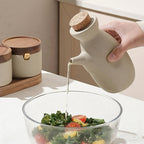 1 unidade frasco de óleo de cerâmica grossa 325ml com rolha redonda. Frasco para molho de soja, recipiente para temperos e vinagre estilo retrô, ideal para cozinhas domésticas, restaurantes e lojas de sushi