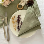 1 Toalhinha de Linho, Toalha de Mesa Quadrada de Cor Sólida de Alta Qualidade, Toalhita de Linho Decoração de Cozinha Hotel Restaurante Ocidental, Toalha de Mesa Quadrada Verde para Casamento (40Cm/15.75In)