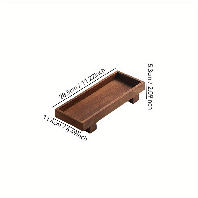 1 Peça Bandeja de Madeira para Banheiro, Suporte Não Deformável para Shampoo em Hotéis e Organizador de Toalete, Armazenamento para Chuveiro, Acabamento Natural em Madeira, Design Artesanal, Construção em Madeira Maciça, Essenciais para Casa e Viagem