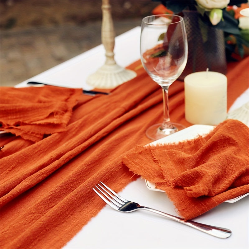 Conjunto de 6 Guardanapos de Pano com Franjas, 41.91 x 41.91 cm / 32.0 x 32.0 cm Guardanapos Quadrados Rústicos Feitos à Mão para Jantar, Casamento e Festas