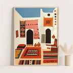 1 Pôster de Arte Boêmio - Decoração de Parede Étnica Adequada para Salas de Estar, Quartos, Banheiros, Cozinhas, Salas de Jantar e Escritórios - Impressão em Tela Sem Moldura, Arte de Tapete, Decorações, 2D Plano, Perfeito para Decoração de Ambientes