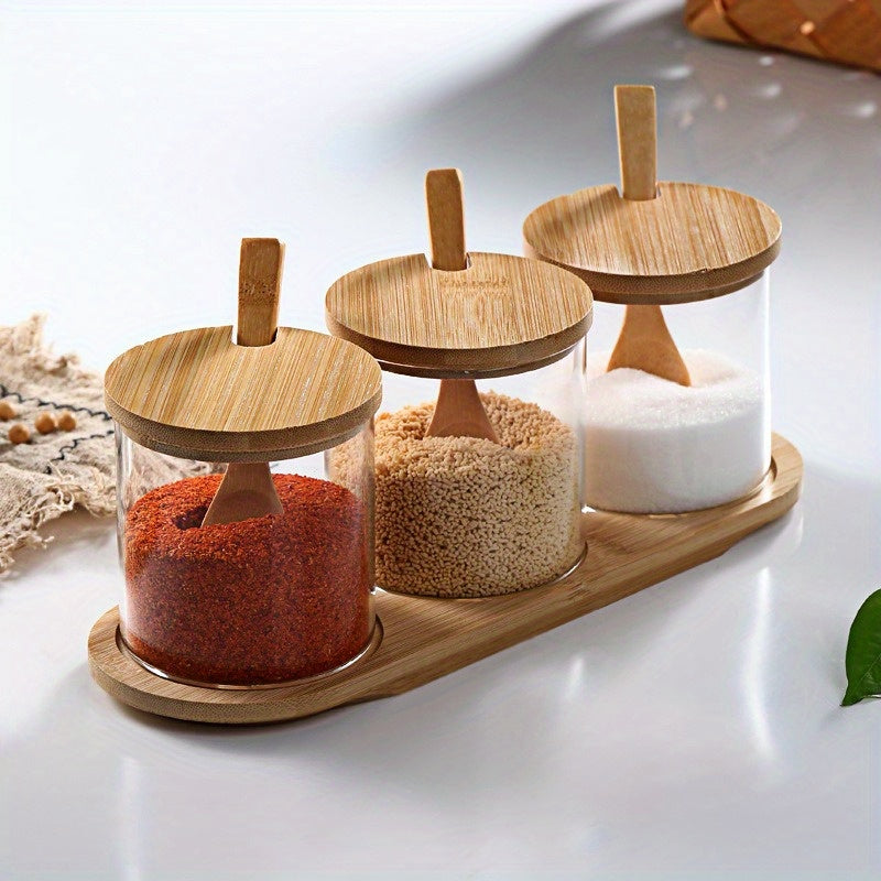 1 peça/3 peças, Pote de Temperos, Pote de Especiarias para Cozinha, Recipientes para Temperos, Pote Criativo de Glutamato Monossódico, Pote de Sal e Pimenta, Recipientes para Pimenta, Armazenamento de Temperos com Tampa, Caixa de Armazenamento de Alimentos com Colher, Utensílios de Cozinha