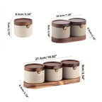 Pote de Especiarias de Cerâmica Grossa Estilo Japonês, Recipiente para Condimentos para Cozinha e Sala de Jantar, Frasco de Armazenamento de Sal e Açúcar, Mini Frasco de Especiarias com Colher, Adequado para Cozinha, Restaurante, Etc.