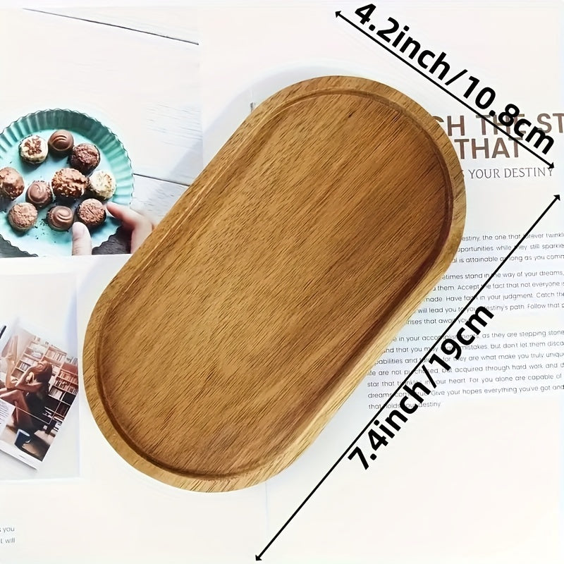 1 Tabuleiro de Servir Oval em Madeira Estilo Japonês - um Prato de Madeira Versátil Adequado para Uso Doméstico, na Cozinha e em Restaurantes - Perfeito para Servir Pequeno-Almoço, Pão, Sobremesas e Outros Artigos