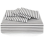 Conjunto de cama com 3 peças, em microfibra, com padrão de listras, com fronha e 2 alças, com fronhas, para quarto de casal, quarto de hóspedes, decoração de quarto, roupa de cama