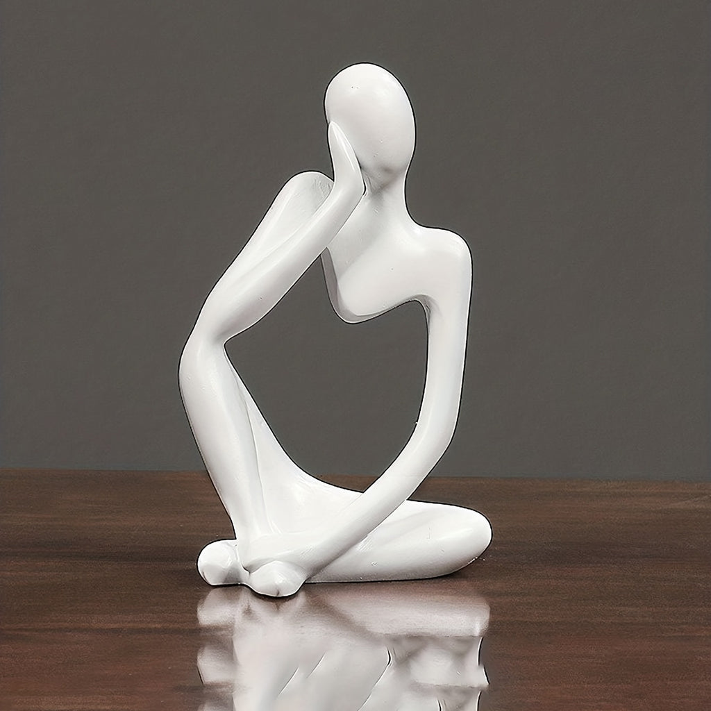 Mini Estátua Criativa de Pensador em Arenito, Estilo Europeu de Luxo Leve, Figura Abstrata em Resina, Ornamentos Artesanais para Estante de Escritório, Decorações para Sala de Estar, Varanda, Ornamentos de Secretária