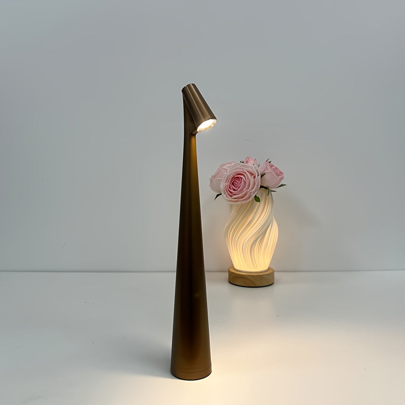 Lâmpada de mesa simples e criativa com LED, com três níveis de intensidade de toque, carregamento USB conveniente para transportar, adequada para estudo/sala de estar/quarto/bar/café/terraço.