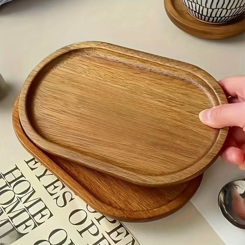 1 Tabuleiro de Servir Oval em Madeira Estilo Japonês - um Prato de Madeira Versátil Adequado para Uso Doméstico, na Cozinha e em Restaurantes - Perfeito para Servir Pequeno-Almoço, Pão, Sobremesas e Outros Artigos