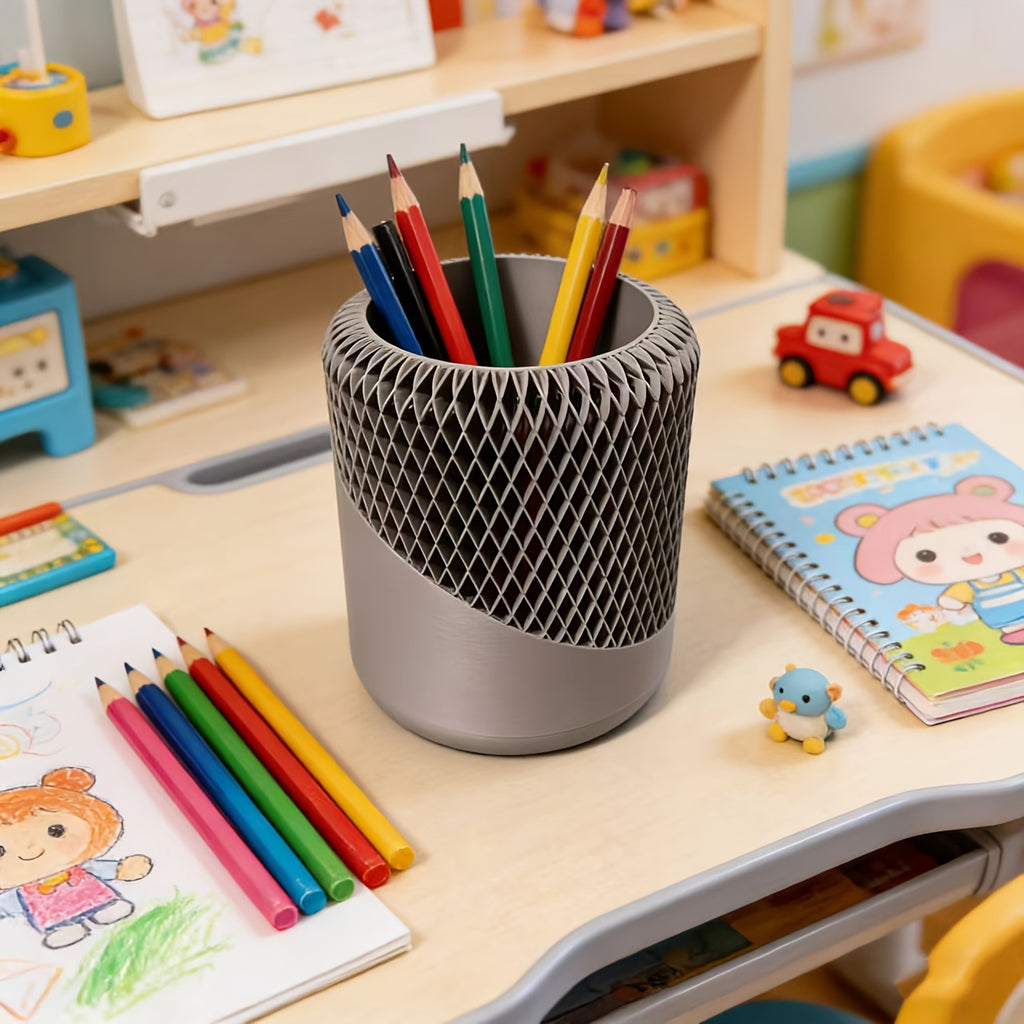 1 Peça Porta-Canetas Criativo de Grande Capacidade, Caixa de Armazenamento, Organizador de Mesa para Cosméticos e Papelaria, Copo de Lápis Estilo Moderno, Porta-Canetas de Papelaria Criativo Multifuncional, Organizador de Mesa com Grade para Estudantes