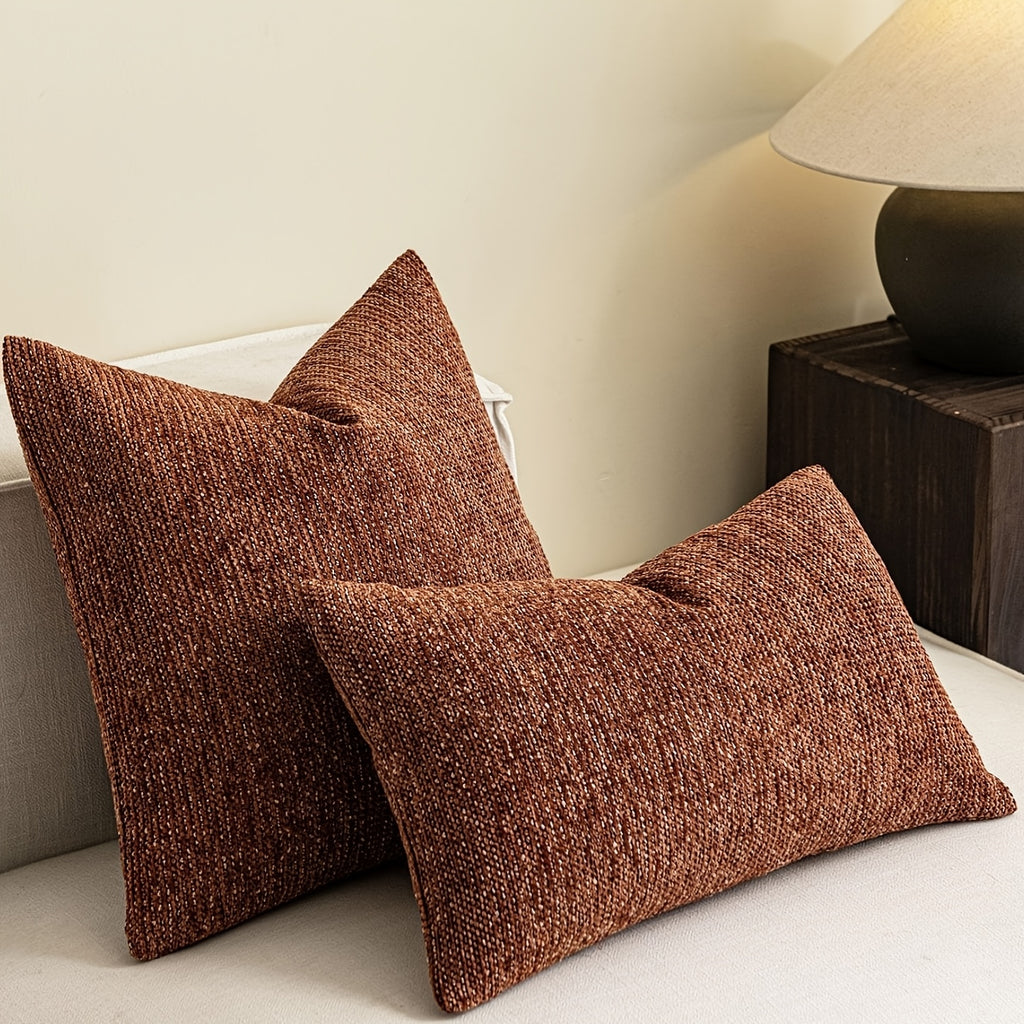 Capa de Almofada de Sofá de Pelúcia Granular Chenille 1 peça, Enchimento da Almofada Não Incluído, Capa de Almofada de Sofá Estilo Fazenda Moderna para Decoração de Casa, Fronha de Almofada de Sofá-cama com Design Versátil Minimalista Moderno, Material Chenille Adequado para Sofá-cama, Quarto