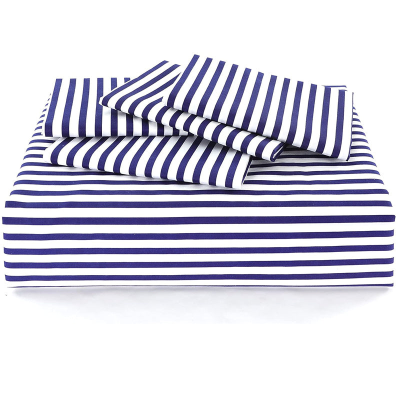 Conjunto de cama com 3 peças, em microfibra, com padrão de listras, com fronha e 2 alças, com fronhas, para quarto de casal, quarto de hóspedes, decoração de quarto, roupa de cama