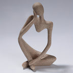 Mini Estátua Criativa de Pensador em Arenito, Estilo Europeu de Luxo Leve, Figura Abstrata em Resina, Ornamentos Artesanais para Estante de Escritório, Decorações para Sala de Estar, Varanda, Ornamentos de Secretária