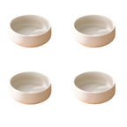 Conjunto de 4 peças; Pratos de cerâmica para temperar; Taças para condimentos; Pequenas taças laterais; Pequenas pratos laterais; Adequado para aperitivos, vários snacks, condimentos de mesa, molhos, conjunto de 4 pequenas taças com 8,89 cm, lavável na máquina de lavar louça e seguro para micro-ondas