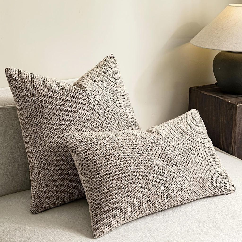 Capa de Almofada de Sofá de Pelúcia Granular Chenille 1 peça, Enchimento da Almofada Não Incluído, Capa de Almofada de Sofá Estilo Fazenda Moderna para Decoração de Casa, Fronha de Almofada de Sofá-cama com Design Versátil Minimalista Moderno, Material Chenille Adequado para Sofá-cama, Quarto