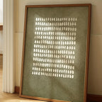 1 Peça de Arte de Parede Japandi Verde Sálvia com Pontos - Pôster Vertical Minimalista Moderno Escandinavo, Textura Natural Pintada à Mão, Pontos Verdes, Ideal para Sala, Quarto, Escritório - Decoração Boho em Tons Terrosos, Sem Moldura Necessária
