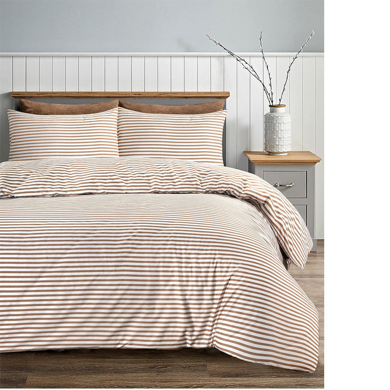 Elegant Striped Microfiber Bedding Set