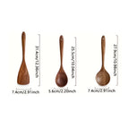 Conjunto de 3/5 Colheres de Madeira para Cozinha com Espátula para Wok, Utensílios de Cozinha em Teca Natural - Espátula, Escumadeira e Conjunto de Conchas, Ideal para o Natal, Perfeito para o Dia de Ação de Graças