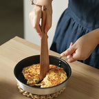 Espátula de Madeira de Acácia Artesanal, Leve e Pendurável para Camping ao Ar Livre, Utensílio Triangular Antiaderente para Cozinhar, Espátula Sólida para Mexer e Virar Frigideiras