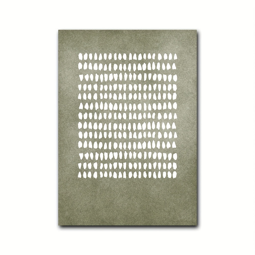 1 Peça de Arte de Parede Japandi Verde Sálvia com Pontos - Pôster Vertical Minimalista Moderno Escandinavo, Textura Natural Pintada à Mão, Pontos Verdes, Ideal para Sala, Quarto, Escritório - Decoração Boho em Tons Terrosos, Sem Moldura Necessária