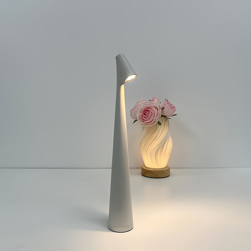 Lâmpada de mesa simples e criativa com LED, com três níveis de intensidade de toque, carregamento USB conveniente para transportar, adequada para estudo/sala de estar/quarto/bar/café/terraço.
