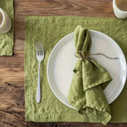 1 Toalhinha de Linho, Toalha de Mesa Quadrada de Cor Sólida de Alta Qualidade, Toalhita de Linho Decoração de Cozinha Hotel Restaurante Ocidental, Toalha de Mesa Quadrada Verde para Casamento (40Cm/15.75In)