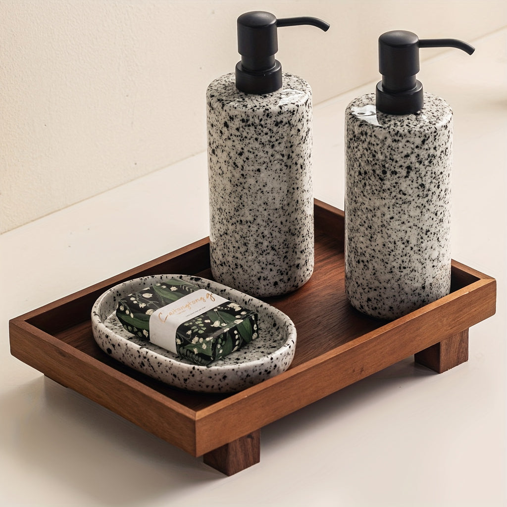1 Peça Bandeja de Madeira para Banheiro, Suporte Não Deformável para Shampoo em Hotéis e Organizador de Toalete, Armazenamento para Chuveiro, Acabamento Natural em Madeira, Design Artesanal, Construção em Madeira Maciça, Essenciais para Casa e Viagem