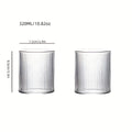 Conjunto de 2/4 Copos de Vidro com Listras Verticais, 320ml, Copos de Vidro Transparente, Copos com Listras Verticais para Beber Bebidas Domésticas, Leite, Suco e Café com Facilidade, Design com Altura de 8,5cm, Copos de Vidro Texturizado Transparente